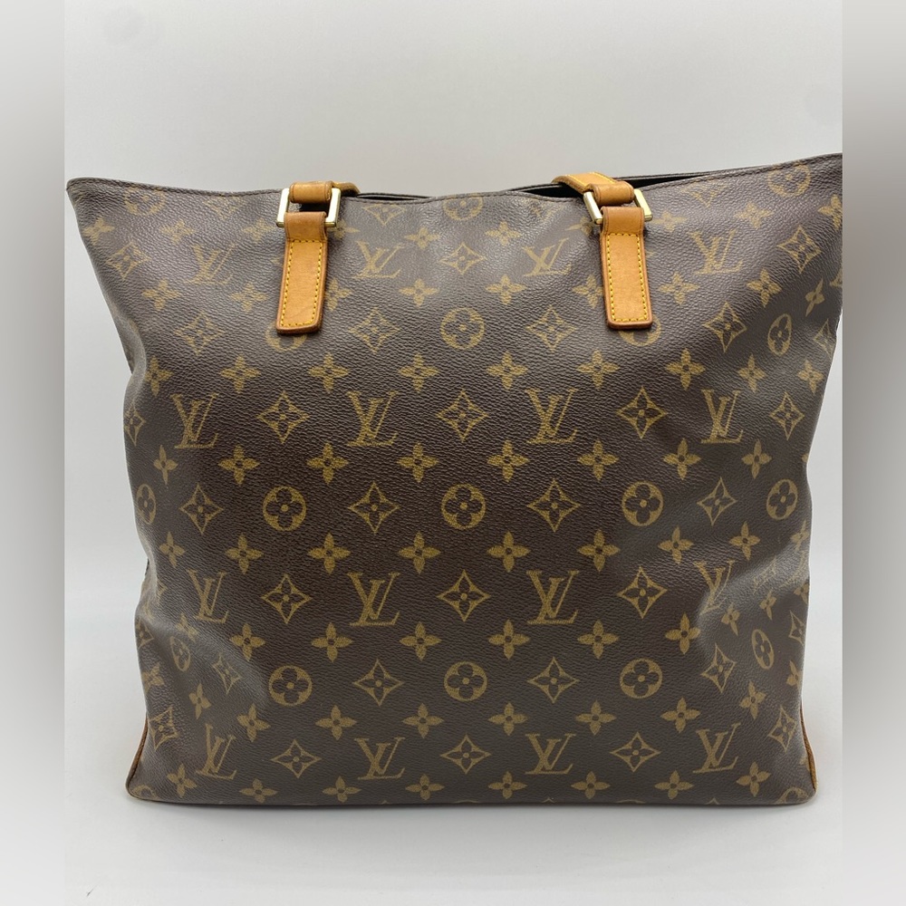 Louis Vuitton Cabas Mezzo Monogram Zip-top Tote Canvas and Vachetta Leather